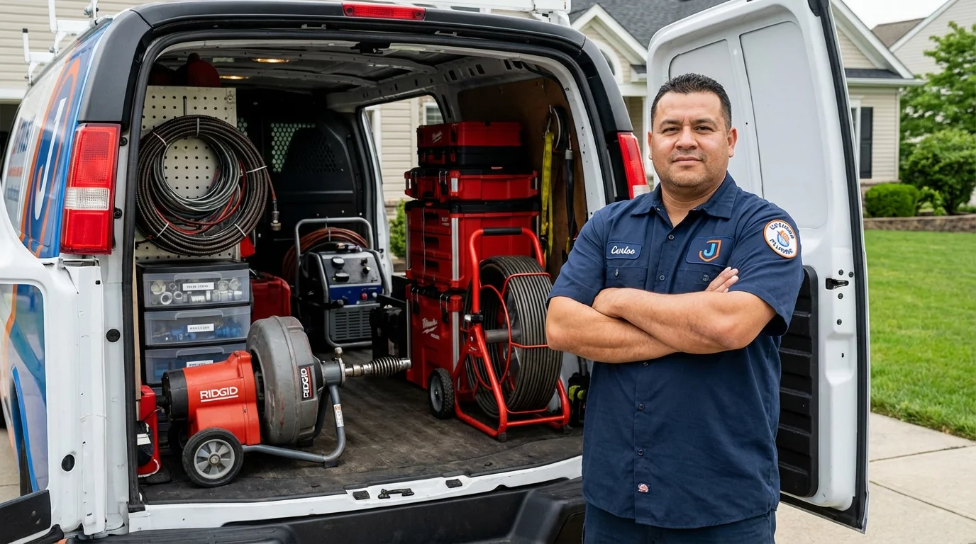 Professional drain cleaning equipment and Johns Plumbing LLC plumber in Pueblo